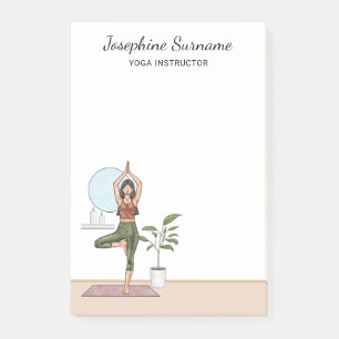 Post-it® Professeure de yoga fille à l'entraînement en pose