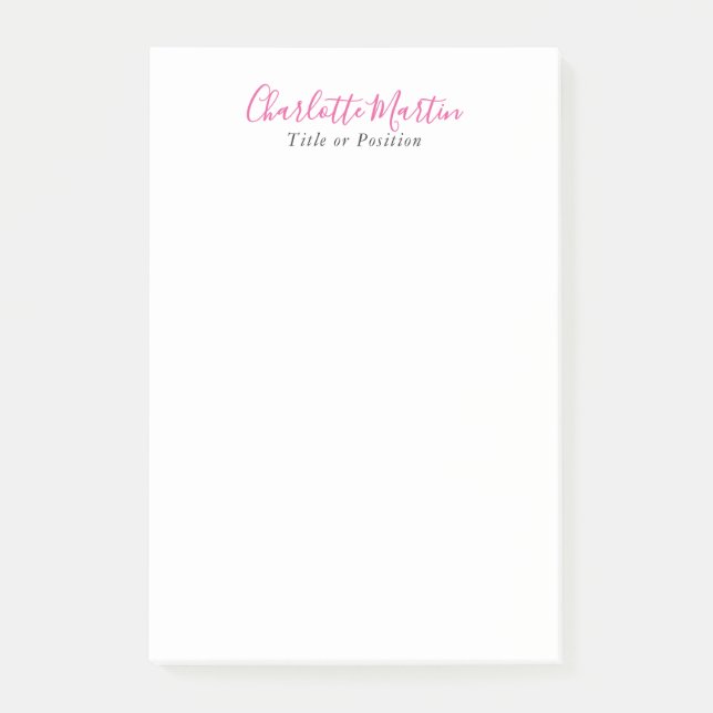 Post-it® Professional Pink White Manager Consultant Chief (Devant)