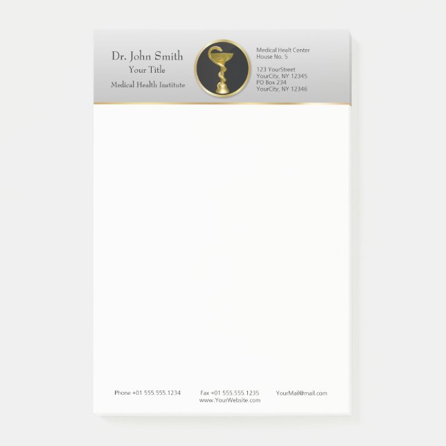 Post-it® Professionnel Médicale Hygieia Bowl Gold (Devant)