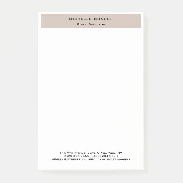 Post-it® Professionnel minimaliste moderne simple (Devant)
