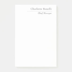 Post-it® Professionnel Moderne Minimaliste Simple Noir & Bl