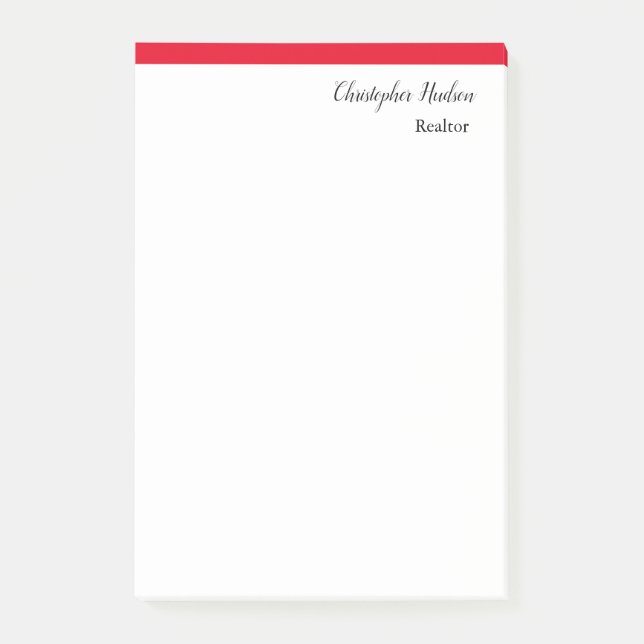 Post-it® Professionnel Simple Immobilier simple Rouge Blanc (Devant)