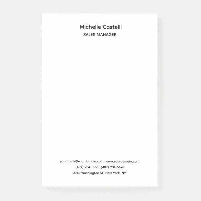 Post-it® Professionnel Unique Classique Simple (Devant)