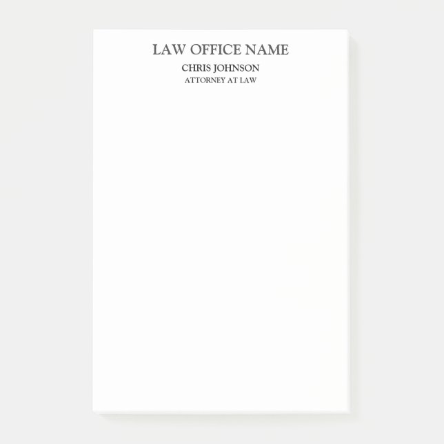 Post-it® Profil d'affaires du procureur noir blanc (Devant)