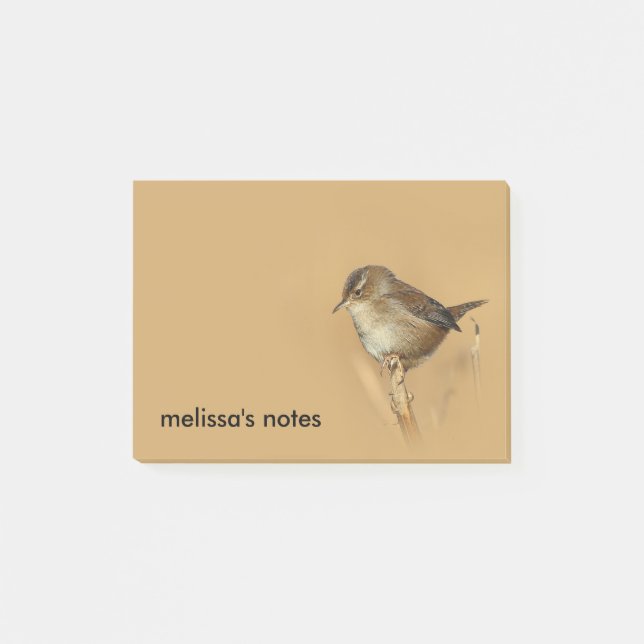 Post-it® Profil d'un magnifique Marsh Wren (Devant)