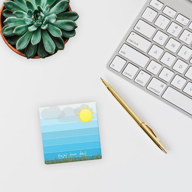 Post-it® Profitez de Votre Journée  Soleil Nuages et Herbe  (Créateur téléchargé)
