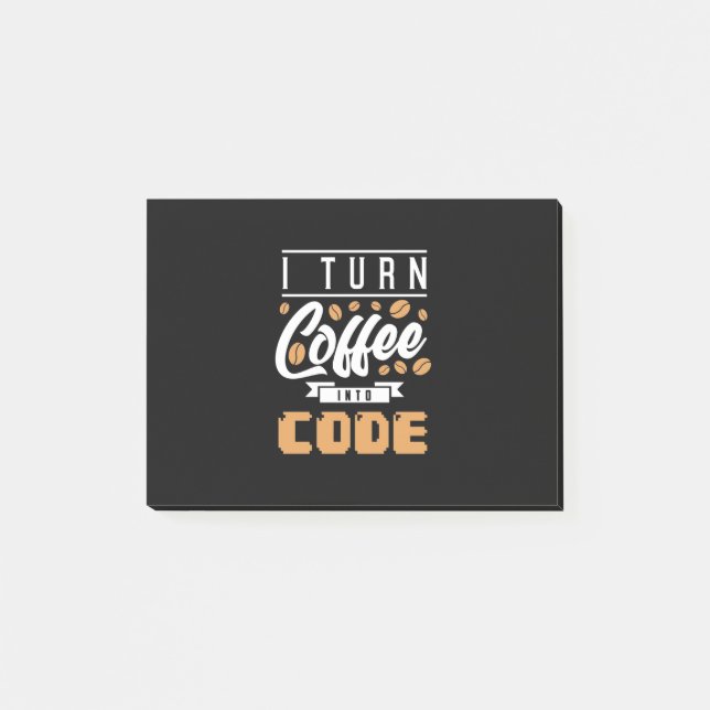 Post-it® Programmeur Transformez Le Café En Code (Devant)
