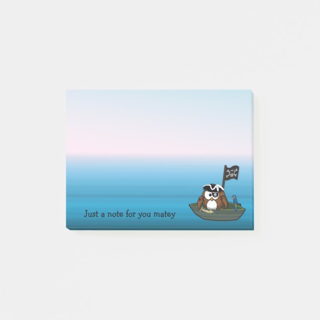 Post-it® protection de Courrier--Notes de hibou de pirate (Devant)