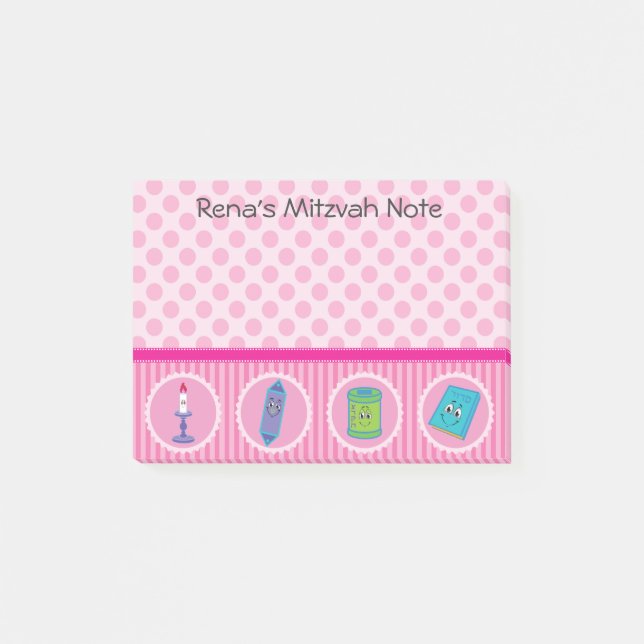 Post-it® Protection de post-it de note de Mitzvah - filles (Devant)