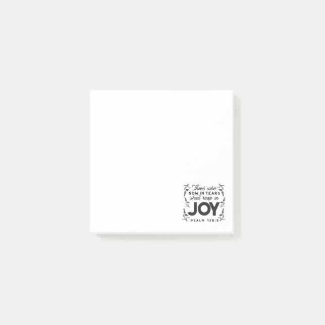 Post-it® Psalm 126:5 Scripture Typography – Reap in Joy (Devant)