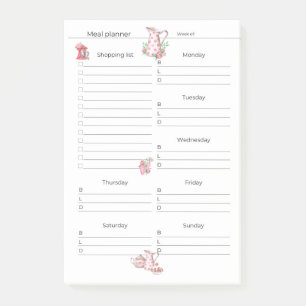 Post-it® Publier les notes 4"x6" Plan de repas hebdomadaire