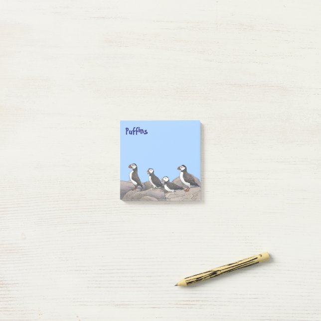 Post-it® Puffins de l'Atlantique (Sur un bureau)