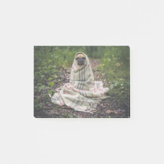 Post-it® Pug Dog Pet Animal Puppy Cute Wrapped Blanket