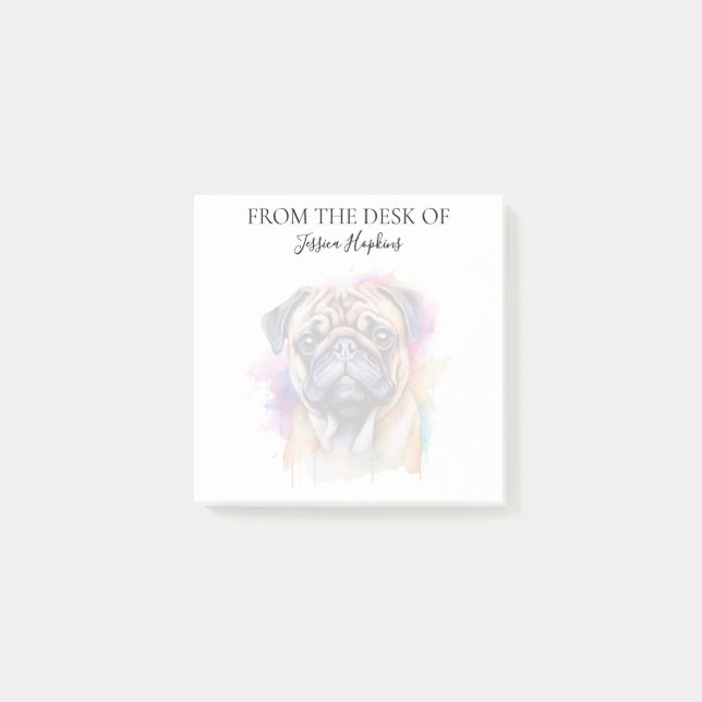 Post-it® Pug Lover Monogrammed Dog (Devant)