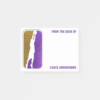 Post-it® Purple Gold Parties scintillant Basketball Coach S