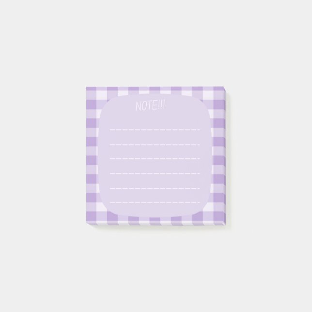 Post-it® Purple Plaid Note Design (Devant)