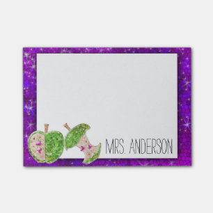 Post-it® Purple Rose Vert Parties scintillant Enseignants A