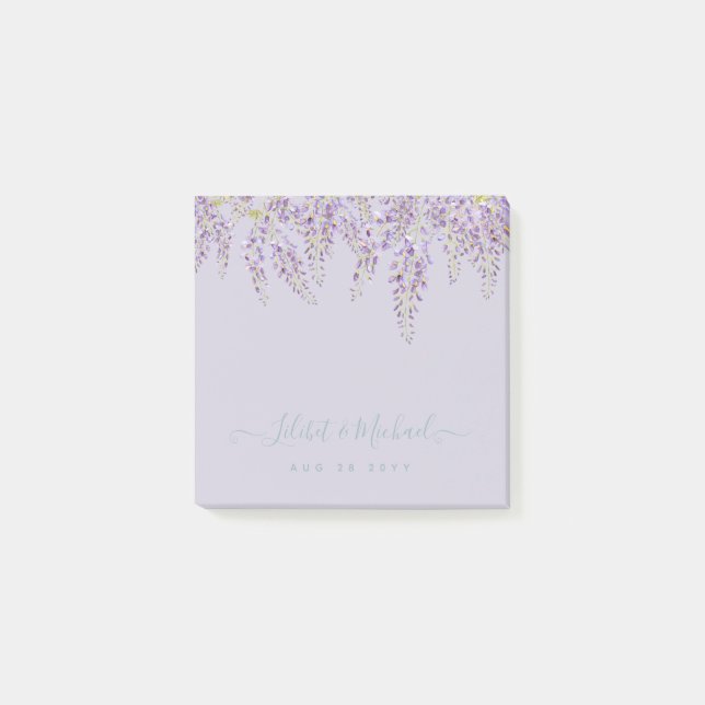 Post-it® Purple Wisteria Sage Floral Garden Mariage (Devant)