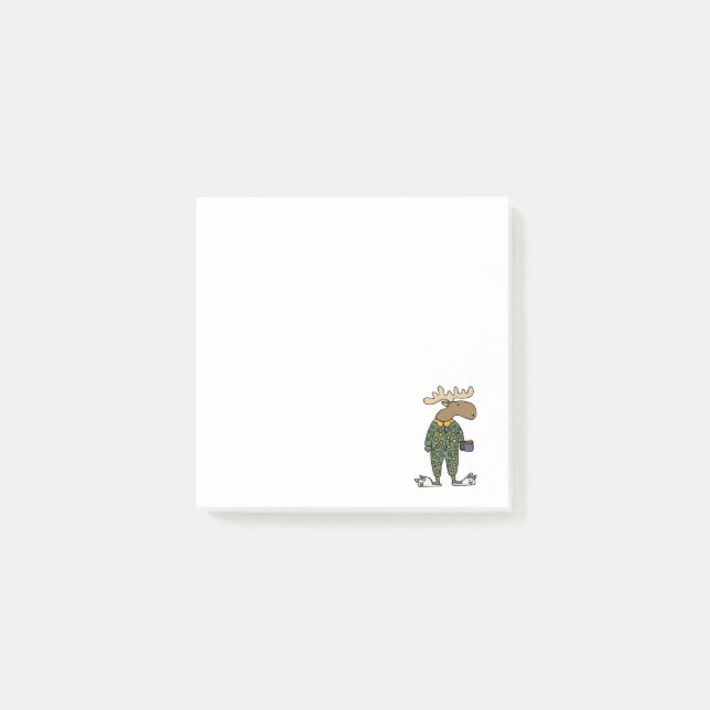 Post-it® Pyjamas de port de point de polka d'orignaux (Devant)