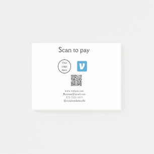 Post-it® Q R code venmo scanner pour payer ajouter le logo