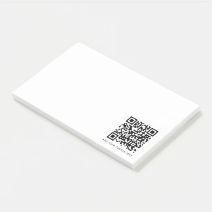 Post-it® QR Code   Your Text Modern Minimalist Simple White