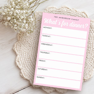 Post-it® Que manger ce soir planificateur hebdomadaire rose