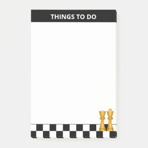 Post-it® Queen & King sur les jeux d'échecs noir et blanc
