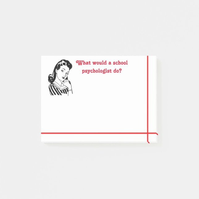 Post-it® Queest-ce qu'un psychologue d'école ferait ? Notes (Devant)