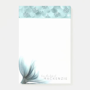 Post-it® Queue Mermaid Luxe   Seafoam Mint Green Aqua Custo
