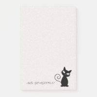Quirky Whimsical Black Cat Glittery-Bonjour magnif