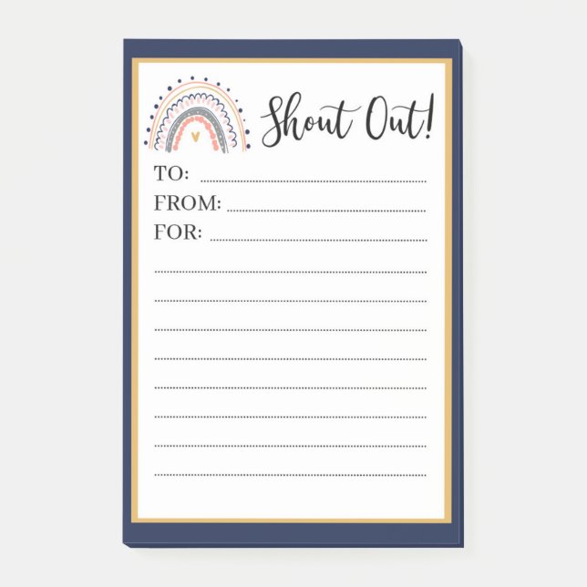 Post-it® Rainbow Theme Happy Teacher Mail Post It Notes (Devant)