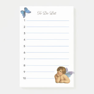 Post-it® Raphaël Cherubino Stylé & Papillon Bleu sur Fond B