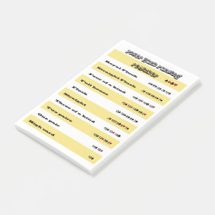 Post-it® Rappel de classement main de poker avec bandes jau