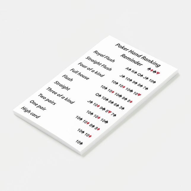Post-it® Rappel de rang de main de poker (Incliné)