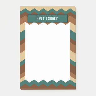 Post-it® Rappel Motif Brown et vert Chevron