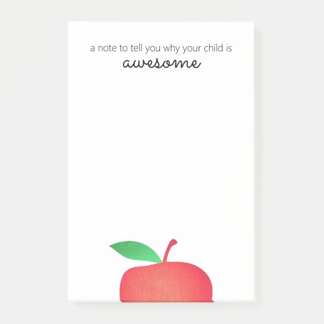 Post-it® Rapport positif Accueil Bloc-notes pour enseignant (Devant)