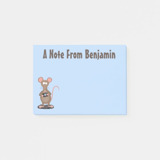 Post-it® Rat drôle avec dessin animé de la caméra (Devant)