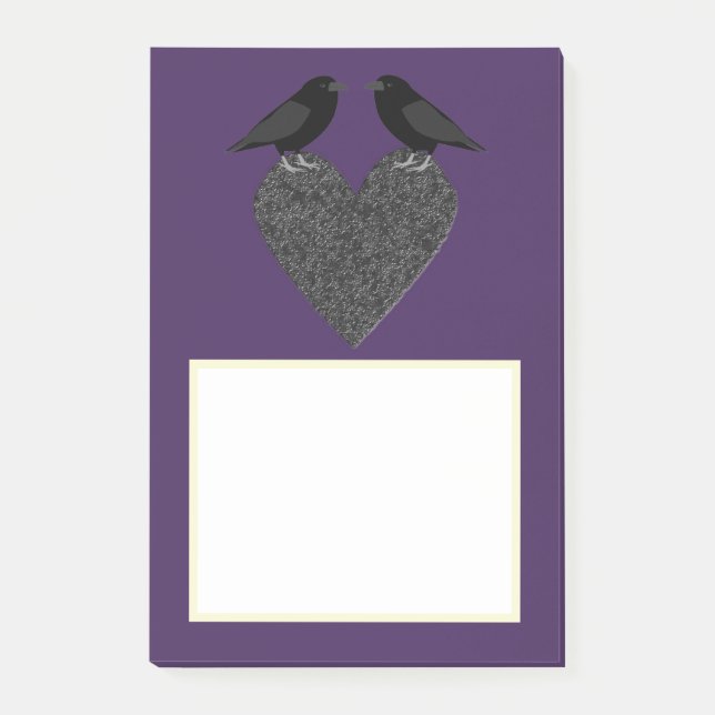 Post-it® Ravens gothiques et Coeur noir (Devant)