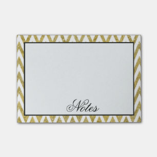 Post-it® Rayures de Chevron d'or