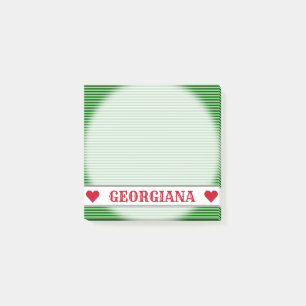 Post-it® Rayures/lignes vert-foncé et vert clair motif