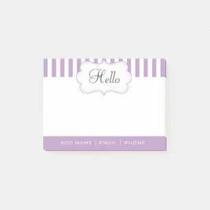Post-it® Rayures mauve-clair de lavande - texte de
