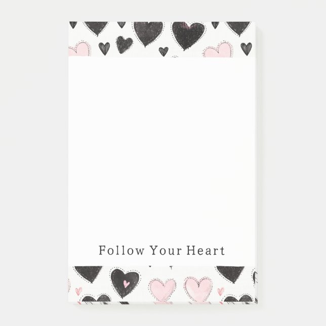 Post-it® Rayures noires roses  (Devant)
