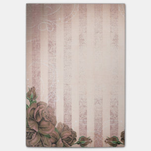 Post-it® Rayures roses de vignette et roses vintages