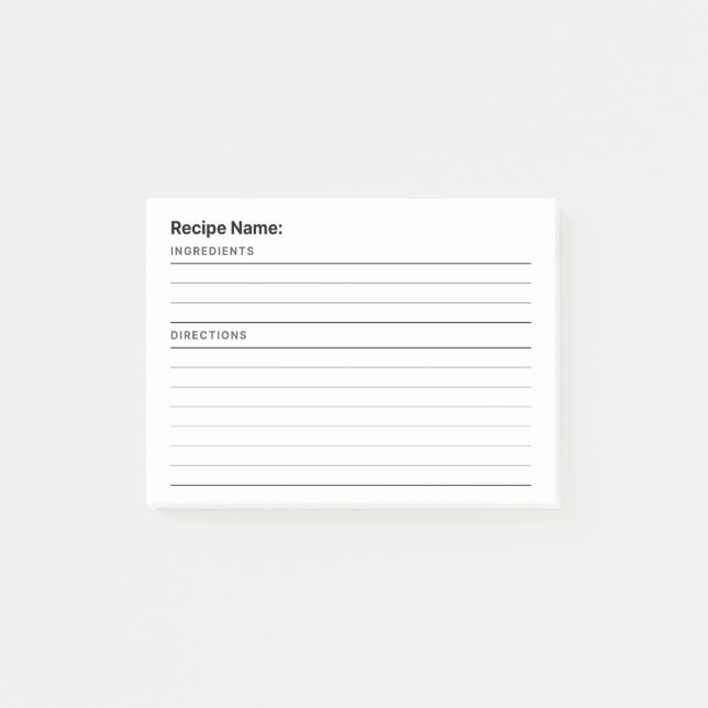Post-it® Recette (Devant)