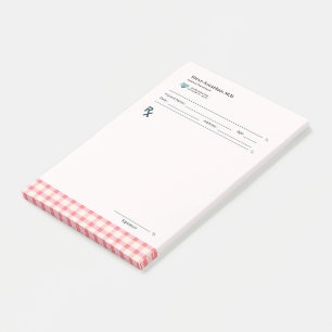 Post-it® Recettes Gingham Rose Pâle Vichy Féminin Mignon