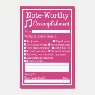 Post-it® Reconnaissance des étudiants de la classe musical