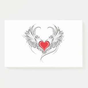Post-it® Red Angel Coeur avec ailes