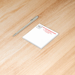 Post-it® Red Business Police White Carré poster sa note