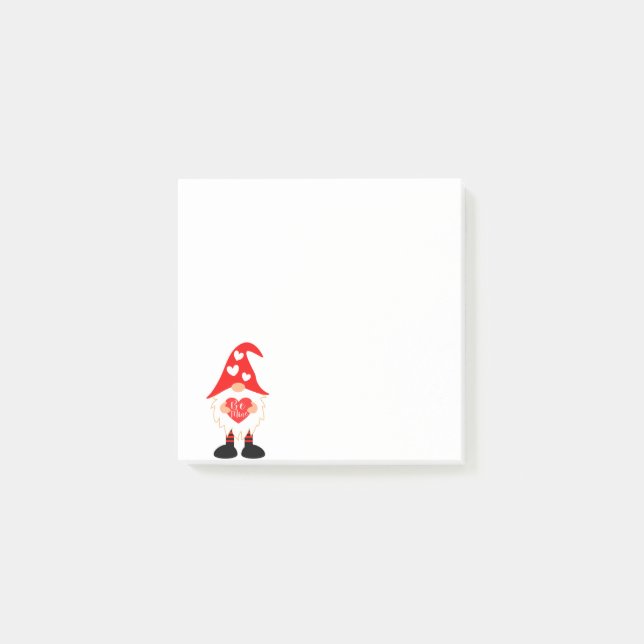 Post-it® Red Heart Be Mine Valentine Gnome (Devant)