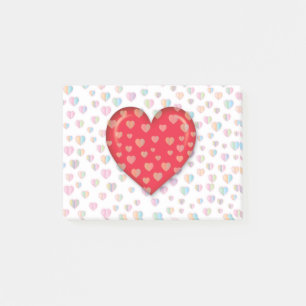 Post-it® red heart witkel pattern